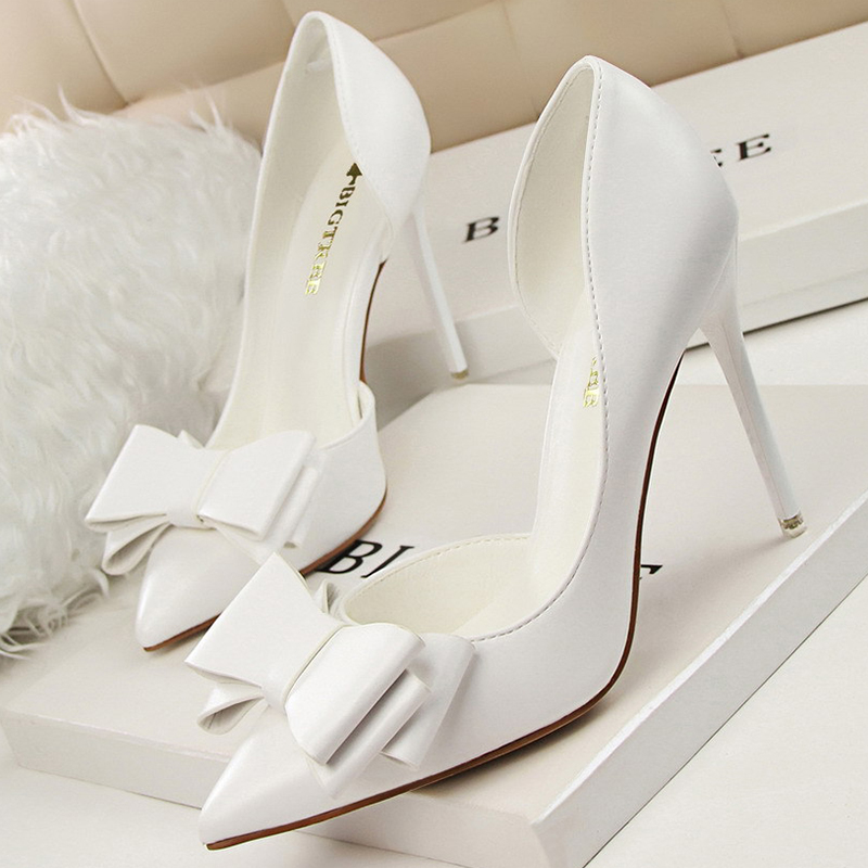 Women'S Shoes Big Feet - BIGTREE Buty Damskie Czółenka z Kokardą