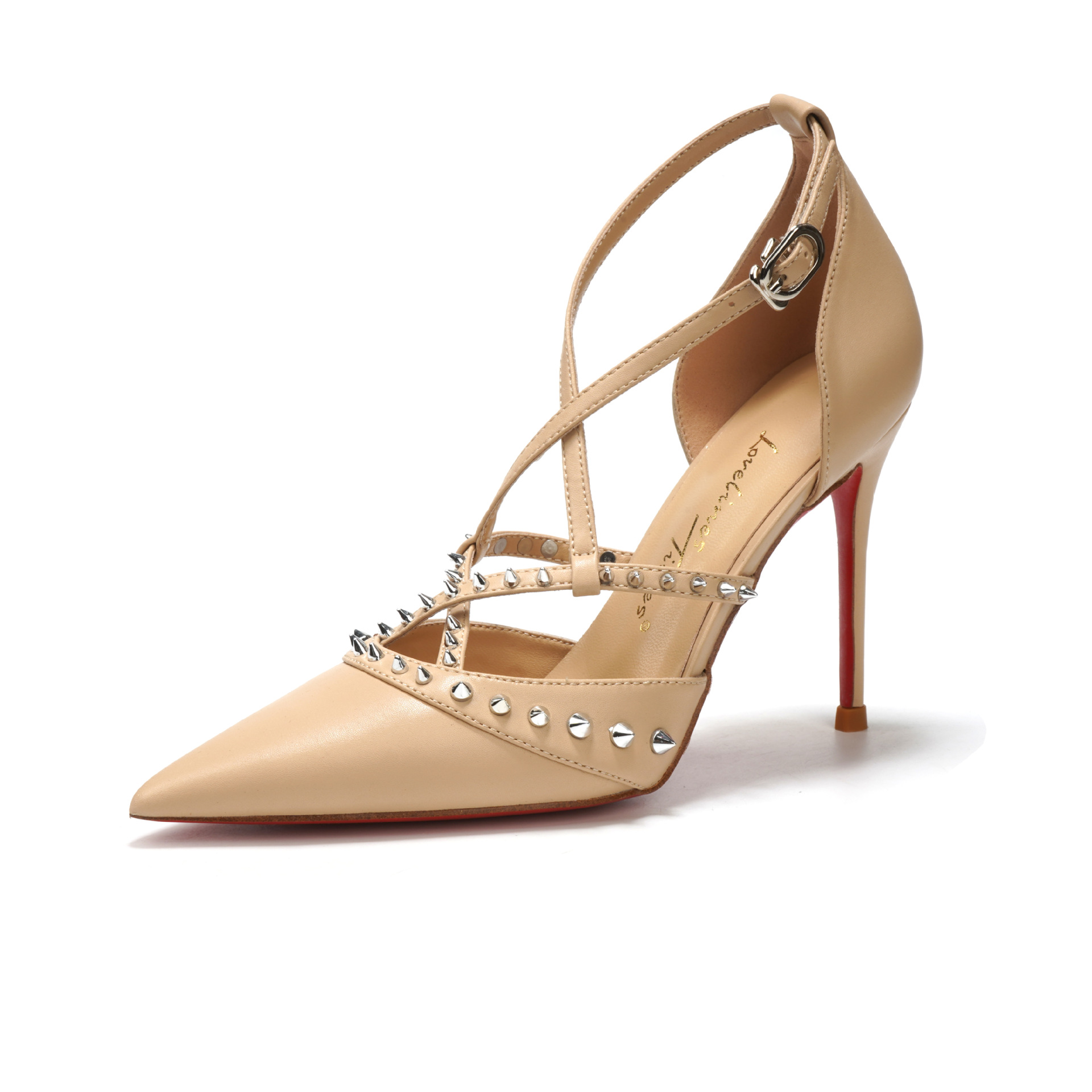 Women Shoes Black - Retro Damskie Sandały Szpilki Beżowe Oryginalne