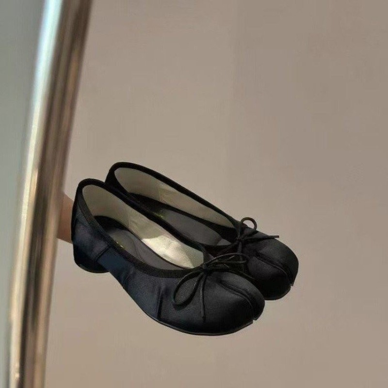 Women'S Shoes Round Toe - Słodkie kokardki, damskie wsuwane buty na