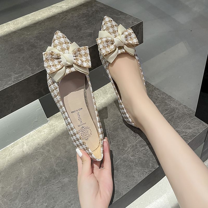 Women Shoes Quick Delivery - Szpiczaste buty z kokardą w stylu