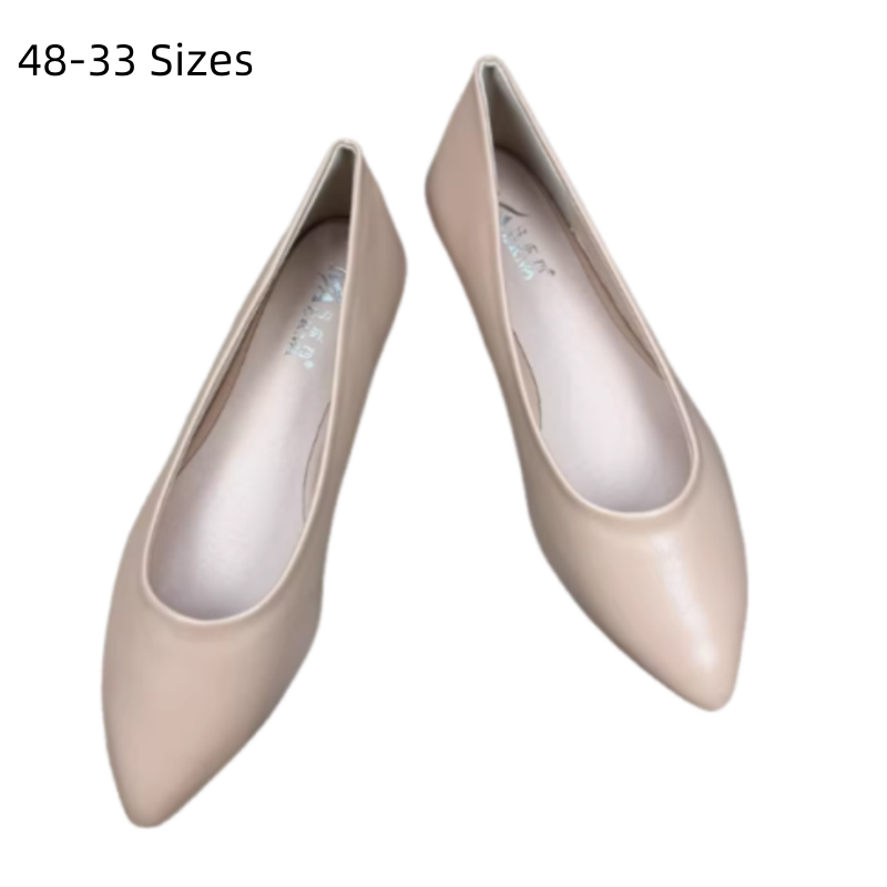 Women Shoes For Big Feet - Kobiety Proste Płaskie Spiczaste Tole Null