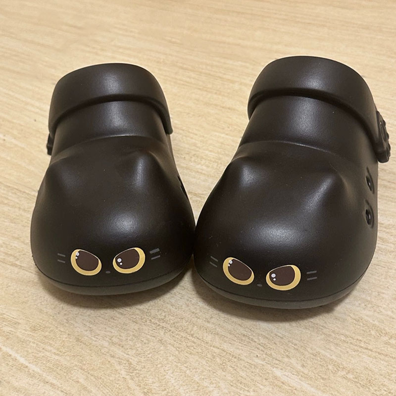 Women Shoes Black - Nowe kreatywne czarne kapcie w kształcie