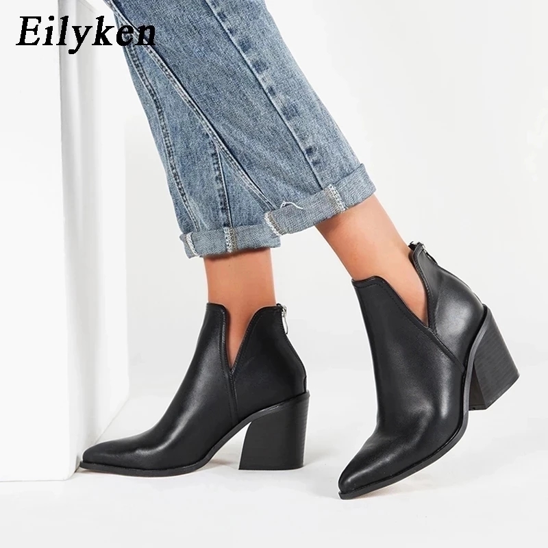 Western Cowgirl Boot - Eilyken Jesienno-Zimowe Casualowe Kowbojki Damskie Botki