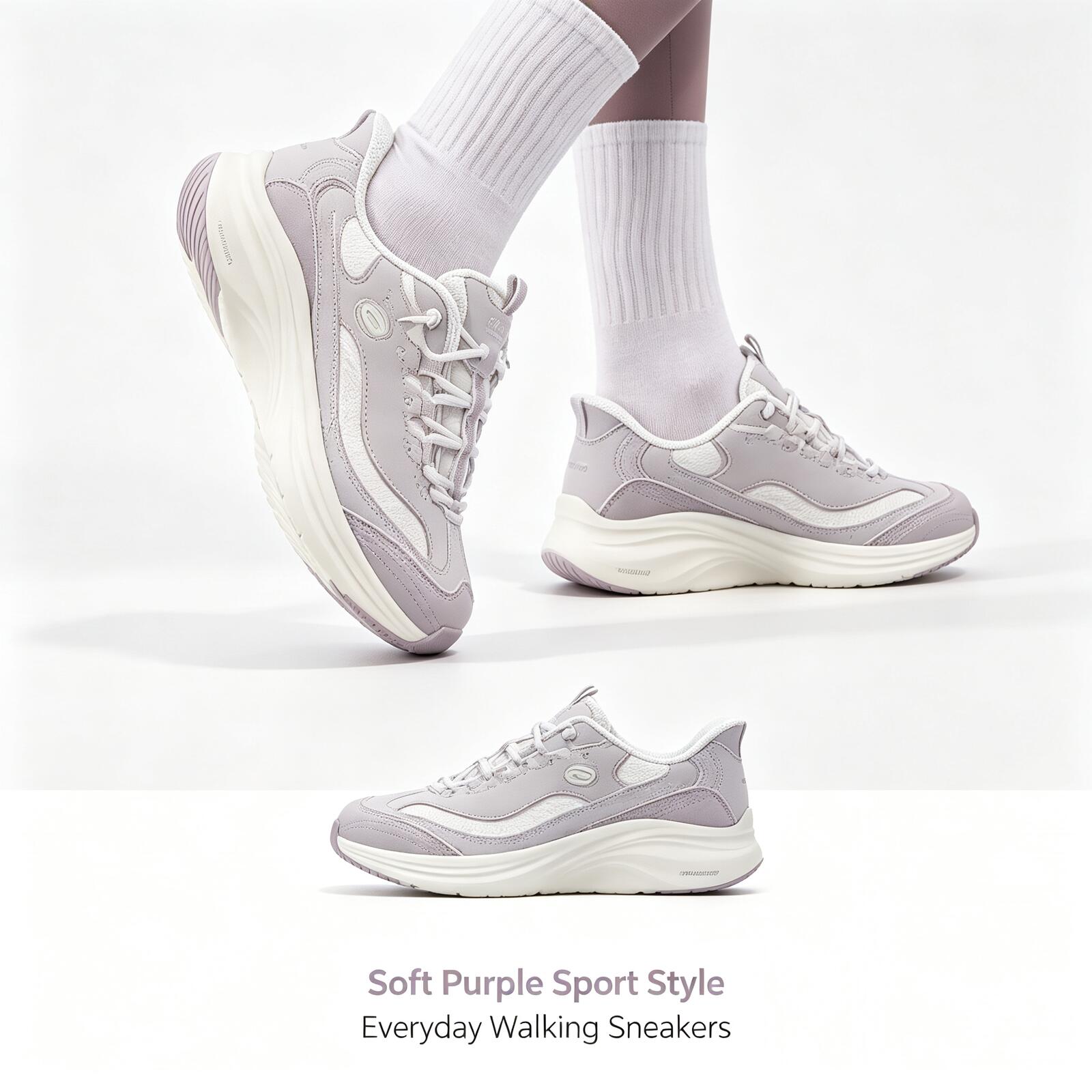Women Shoes Hong Kong - Damskie buty do biegania Skechers, lawendowe,