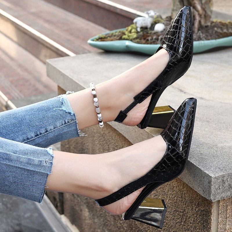 Letnie sandały na wysokim obca – Women Shoes Black recenzja i cena