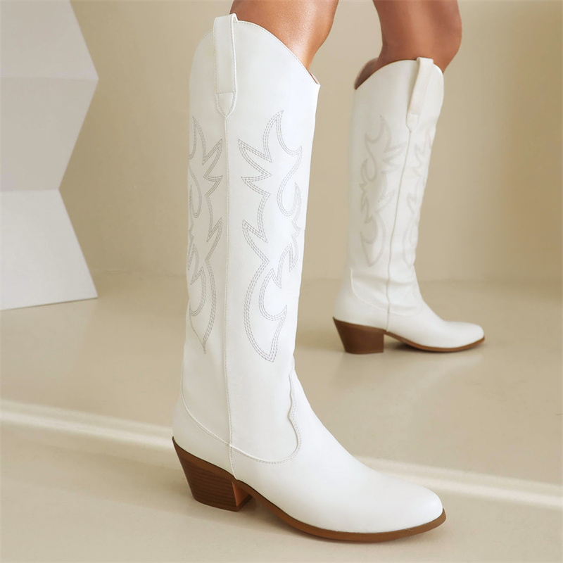Białe damskie buty do kolan 20 – Western Cowgirl Boot recenzja i cena