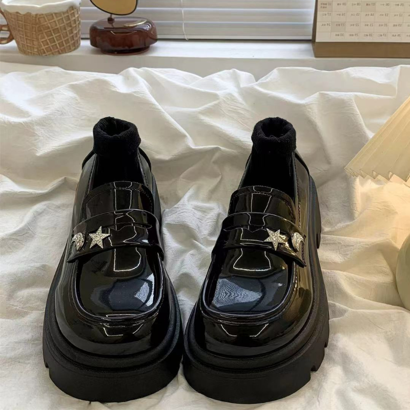 Retro czarne wiosenne i jesien – Women Shoes Quick Delivery recenzja i cena