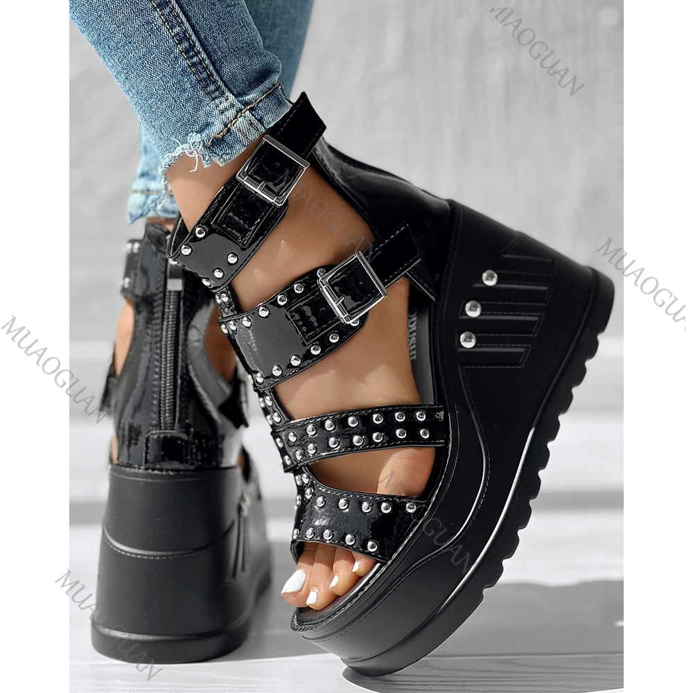 Damskie sandały z odkrytymi pa – Women Shoes Black recenzja i cena