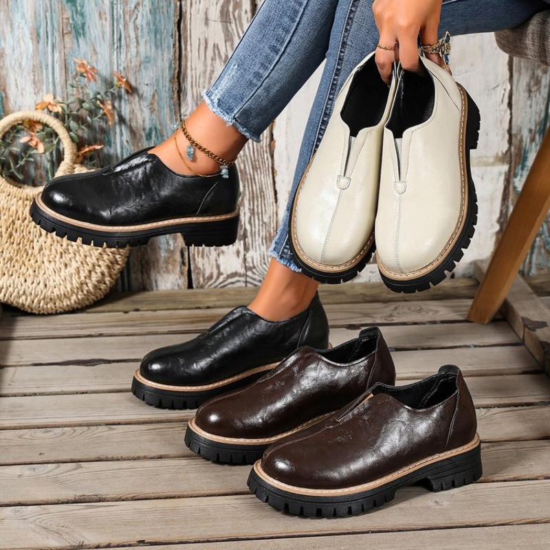 Damskie buty w stylu retro bry – Women'S Shoes Round Toe recenzja i cena