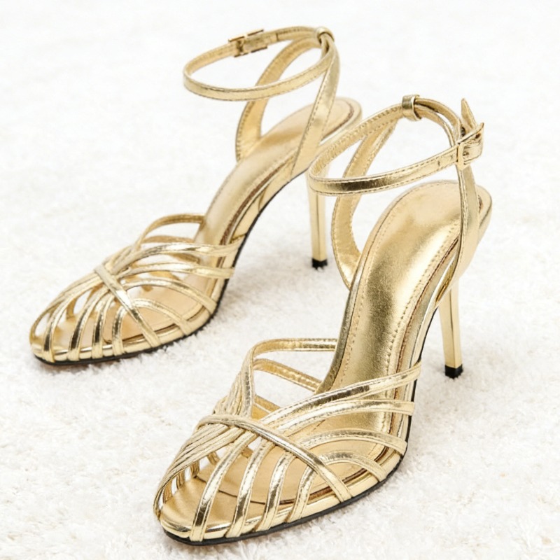 Seksowne złote ażurowe sandały – Women Shoes Model recenzja i cena